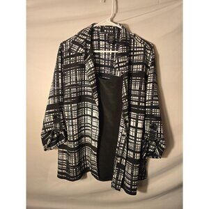 George 2fer Tunic Top Shirt Blouse Black White Plus Size 3X 22W 24W Flattering